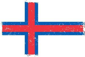 Faeröer eilanden vlag grunge verontrust stijl vector