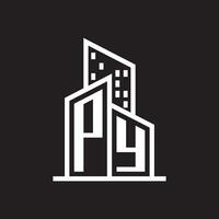 py echt landgoed logo ontwerp met gebouw stijl , logo voorraad vector