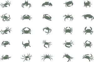 krab silhouet, krab icoon, krab vector, krab silhouetten vector