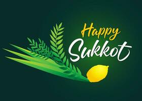 gelukkig sukkot met vier soorten. groet kaart ontwerp vector