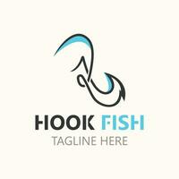 haak visvangst logo gemakkelijk en modern wijnoogst rustiek vector ontwerp stijl sjabloon illustratie