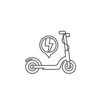 elektrische scooter pictogram op wit, lijn vector