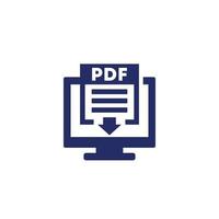 pdf-downloadpictogram met computer vector