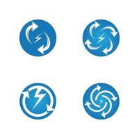 recycle macht logo vector sjabloon illustratie