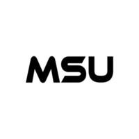 msu brief logo ontwerp, inspiratie voor een uniek identiteit. modern elegantie en creatief ontwerp. watermerk uw succes met de opvallend deze logo. vector