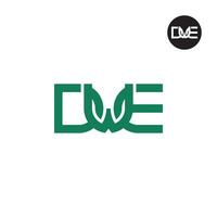 brief dwe monogram logo ontwerp vector