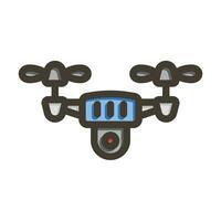 quadrocopter vector dik lijn gevulde kleuren icoon voor persoonlijk en reclame gebruiken.