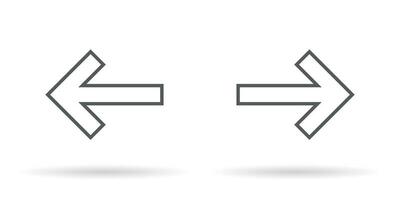 Rechtsaf en links pijl lijn icoon vector geïsoleerd Aan wit achtergrond