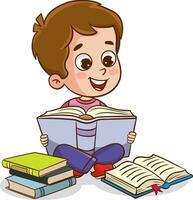 vector illustratie van schattig kinderen lezing een boek
