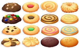 Verschillende soorten cookies vector