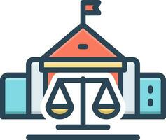 kleur icoon voor rechtbanken vector