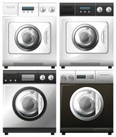 Aantal wasmachines in verschillende uitvoeringen vector