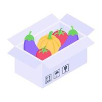 groentenpakket en doos vector