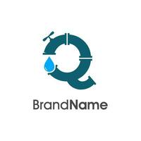 eerste q pijp en water logo vector
