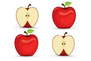 rood appel fruit icoon vector. rood appels fruit icoon reeks geïsoleerd Aan een wit achtergrond. vier appels element Aan geïsoleerd wit achtergrond, gezond fruit concept vector