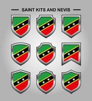 heilige kits en naevis nationaal emblemen vlag met luxe schild vector