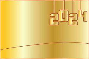 achtergrond 2024 goud ontwerp vector