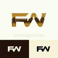 fw eerste modern logo exclusief sjabloon voor merk identiteit vector