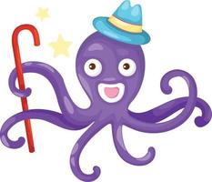 illustratie van geïsoleerde octopus vector