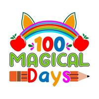 100 magisch dagen. 100 dagen school- t-shirt ontwerp. vector