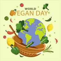 vector vlak illustratie voor wereld veganistisch dag viering