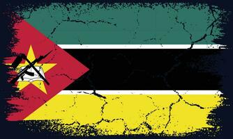 vrij vector vlak ontwerp grunge Mozambique vlag achtergrond