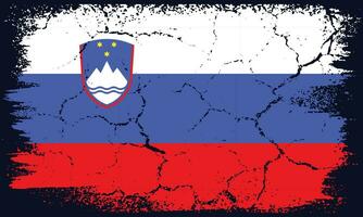 vrij vector vlak ontwerp grunge Slovenië vlag achtergrond