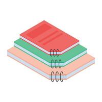 modieus boek doos isometrische icoon vector