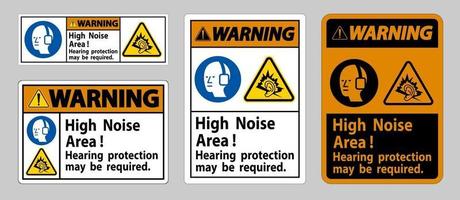 waarschuwingsbord in gebieden met veel lawaai kan gehoorbescherming vereist zijn vector