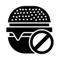 Nee hamburger vector glyph icoon voor persoonlijk en reclame gebruiken.