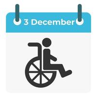 Internationale dag van personen met handicaps. december 3. vector illustratie. kalender dag concept