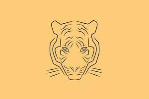 tijger vector illustratie, uniek creatief ontwerp kunst, gemakkelijk met abstract lijnen, dapper en onstuimig tijger gezicht.