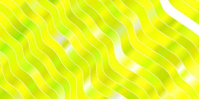 lichtgroen, geel vectorpatroon met krommen. vector