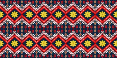 etnisch patroon van bloem en meetkundig voor achtergrond, tapijt, behang, kleding, inpakken, batik, kleding stof en enz. vector