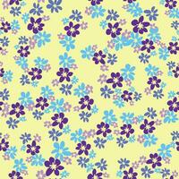 bloemen naadloos patroon met titiaan, lavendel, blauw, Purper kamille bloem en bladeren Aan pastel achtergrond vector