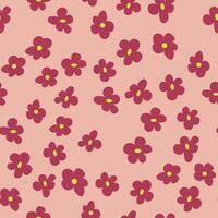 bloemen wijnoogst naadloos patroon. hippie bloem macht retro textiel afdrukken. groovy botanisch behang vector