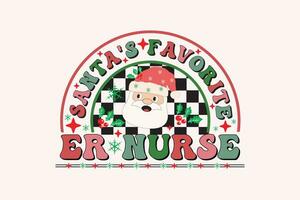 santa's favoriete verpleegsters Kerstmis retro typografie t-shirt ontwerp vector