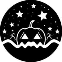 halloween, zwart en wit vector illustratie