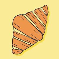 doodle uit de vrije hand schets tekening van croissant brood. vector