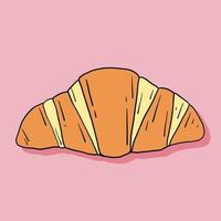 doodle uit de vrije hand schets tekening van croissant brood. vector