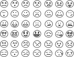 verzameling van emoticons uit de vrije hand vector