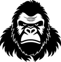 gorilla, zwart en wit vector illustratie