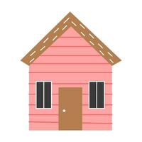 hand- getrokken schattig huis. modieus illustratie. naief gebouw in tekenfilm stijl. pastel vlak concept. vector illustratie.