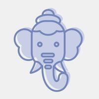 icoon ganesha. diwali viering elementen. pictogrammen in twee toon stijl. mooi zo voor afdrukken, affiches, logo, decoratie, infografieken, enz. vector