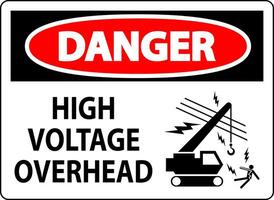 Gevaar teken hoog Spanning overhead vector