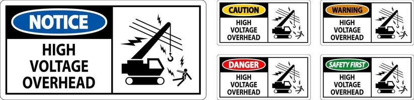 Gevaar teken hoog Spanning overhead vector