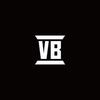 vb logo monogram met pilaarvorm ontwerpen sjabloon vector