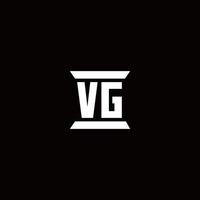 vg logo monogram met pilaarvorm ontwerpen sjabloon vector
