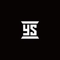 ys logo-monogram met ontwerpsjabloon in pilaarvorm vector