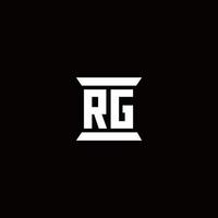 rg logo monogram met pilaarvorm ontwerpen sjabloon vector